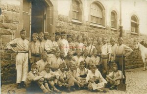 Military, France, Fort de Joux, Large Group of Soldiers, RPPC