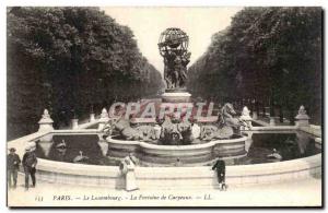 Paris - 6 - Garden of Luxembourg - Fontaine Carpeaux Old Postcard