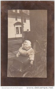 Young Boy In Stroller 17 May 1911 Des Moines Iowa Real Photo