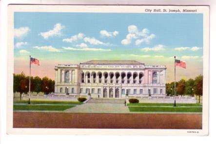 City Hall, US Flags, St Joseph Missouri,
