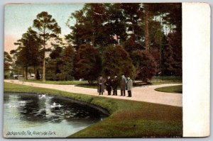 Vtg Jacksonville Florida FL Riverside Park Lake 1900s UDB View Old Postcard