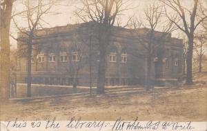 Peru Nebraska~This Is Our Library (In Winter)~Dirt Road RPPC 1907 UDB 