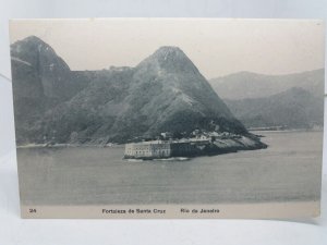 Fortaleza de Santa Cruz Rio De Janeiro Vintage Postcard c1908 Brazil