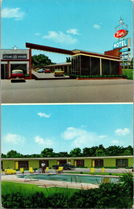 Town Motel, Hwy 82 Columbus MS Vintage Postcard P67