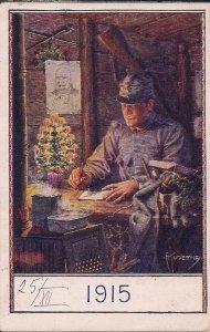 WWI Austrian Hungarian Soldier, Christmas 1915 Xmas Tree, Kaiser KuK Feldpost