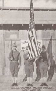 Military World War I Era Regimental Color Guard Camp Lee Virginia