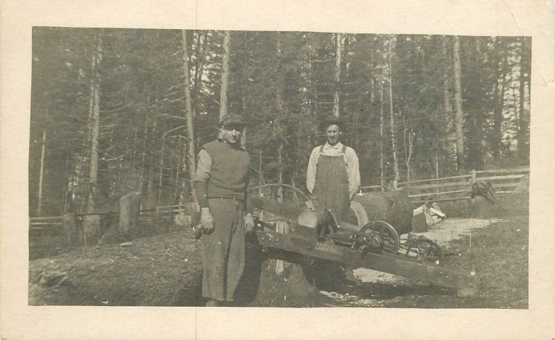 Postcard RPPC C-1910 Montana Homemade Sawmill logging lumber 23-2282 