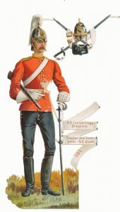 6th Inniskillings Dragoons Trooper and Trompeter Chromolithograph Diecut