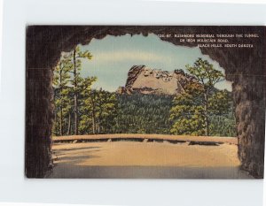 Postcard Mt. Rushmore Memorial Through The Tunnel On Iron Mountain Road SD USA