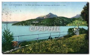 Old Postcard Lac d & # 39Annecy The rock of Chere and castle of Duingt