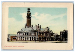 c1940's Fire Brigade Station Melbourne Victoria Australia Vintage Postcard