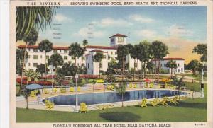 Florida Daytona Beach The Riviera Showing Swimming Pool Sand Beach And Tropic...