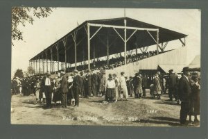 Seymour WISCONSIN RPPC c1920 COUNTY FAIR Grounds GRANDSTAND nr Green Bay