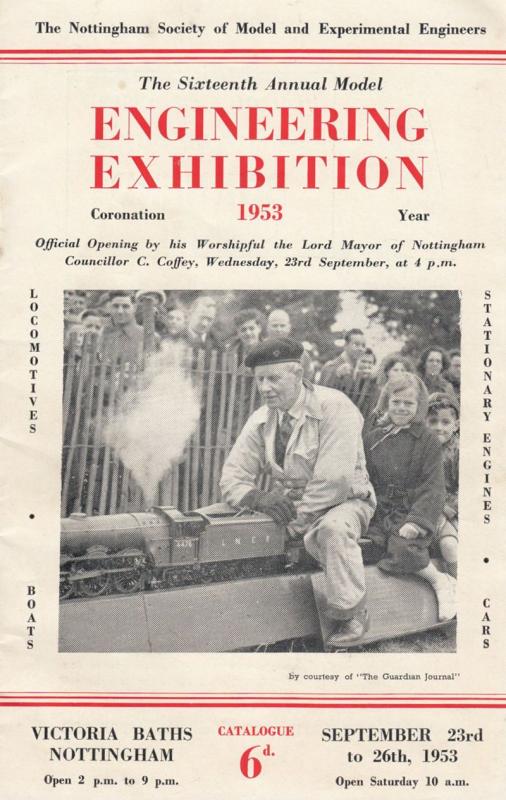 Nottingham 1953 Engineering Exhibitionincl Model Railwaty Antique Old Show Guide