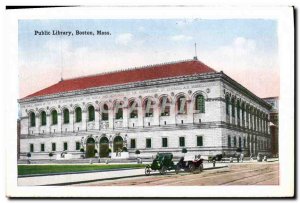 Old Postcard Public Library Boston Mass Commonwealth Ave from Somerset Library