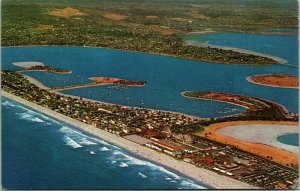 Vtg 1960s Mission Beach Aerial View California CA Chrome Postcard