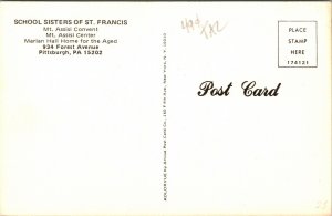 School Sisters St Francis Pittsburgh PA Pennsylvania VTG Postcard UNP Unused 