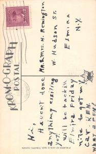 Ganaoque Ontario Canada Business District Linen Antique Postcard J69922