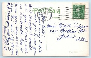 AURORA, IL Illinois ~  Scene Along FOX RIVER  1915  Kane County  Postcard