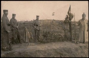 Germany WWI Friedhof Cemetery Funeral Grave Barbed Wire RPPC  Postcard G67819