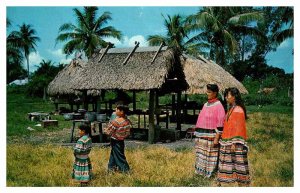 Postcard NATIVE INDIAN SCENE Seminole Florida FL AQ1063