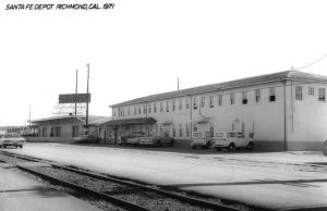 Richmond California 1971 Santa Fe train depot real photo pc Z49841