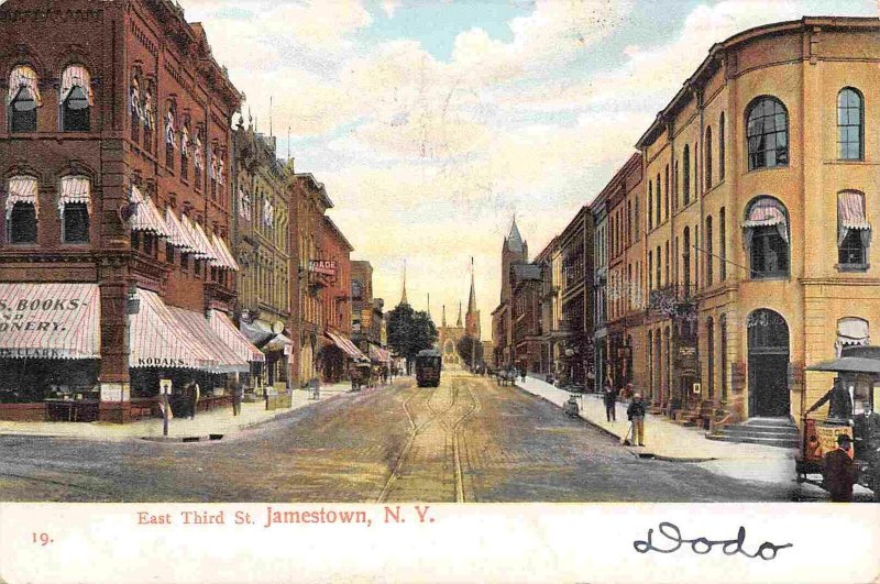 East Third Street Jamestown New York 1908 postcard