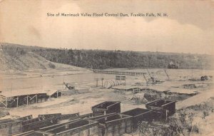 MERRIMACK VALLEY FLOOD CONTROL DAM FRANKLIN FALLS NEW HAMPSHIRE POSTCARD 1940