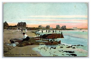 Beach View Looking North Kennebunk  Beach Maine ME DB Postcard Y7