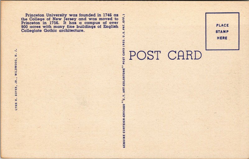 Vtg 1930s President's Residence Princeton University New Jersey NJ Postcard