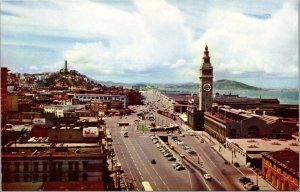 Vtg San Francisco CA Embarcadero Coit Tower Waterfront Telegraph Hill Postcard