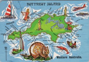 Maps Postcard - Map of Rottnest Island, Western Australia  RR23495