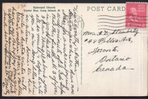 New York LONG ISLAND Episcopal Church Oyster Bay - pm1948 - Divided Back