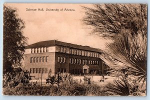 Tucson Arizona AZ Postcard Science Hall University Arizona Building Trees 1912