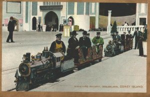 USA Miniature Railway Dreamland Coney Island  New York Vintage Postcard 03.98