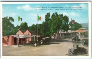 c1920s Tijuana, Mexico & Tia Juana, USA Border Customs Immigration Cars A346