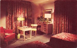 Harrison Hot Springs British Columbia Canada 1950s Postcard Hotel Bedroom