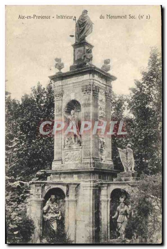 Old Postcard Aix en Provence Monument Interior Sec