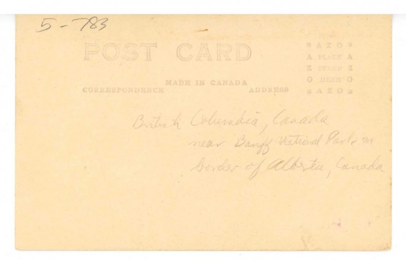 Canada - British Columbia. Yoho Glacier     *RPPC