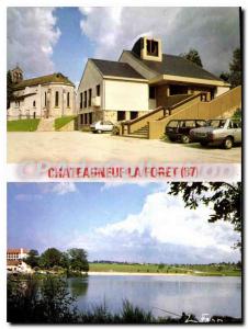 Postcard Modern Chateauneuf la Foret (Haute Vienne) above the town hall and t...