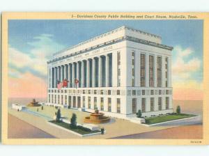 Unused Linen COURT HOUSE Nashville Tennessee TN n4453-12