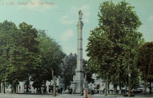 C.1905-10 The Circle Easton, PA Vintage Postcard P88