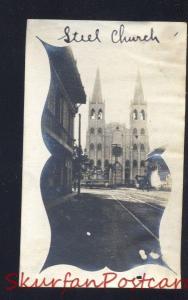 MANILA PHILIPPINES STEEL CHURCH BUILDING VINTAGE WWI ERA REAL PHOTO PHOTOGRAPH