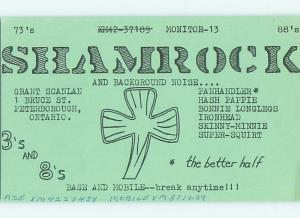 Shamrock - Qsl Ham Radio Card In Peterborough Ontario ON Canada t1662
