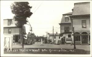 Greenville ME Main & West Sts. Real Photo Postcard