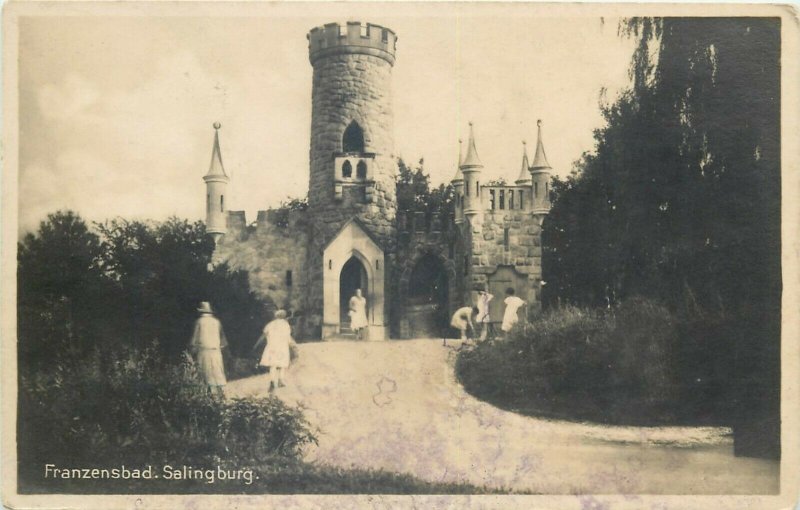 Franzensbad Czech Republic Salingburg castle photo postcard