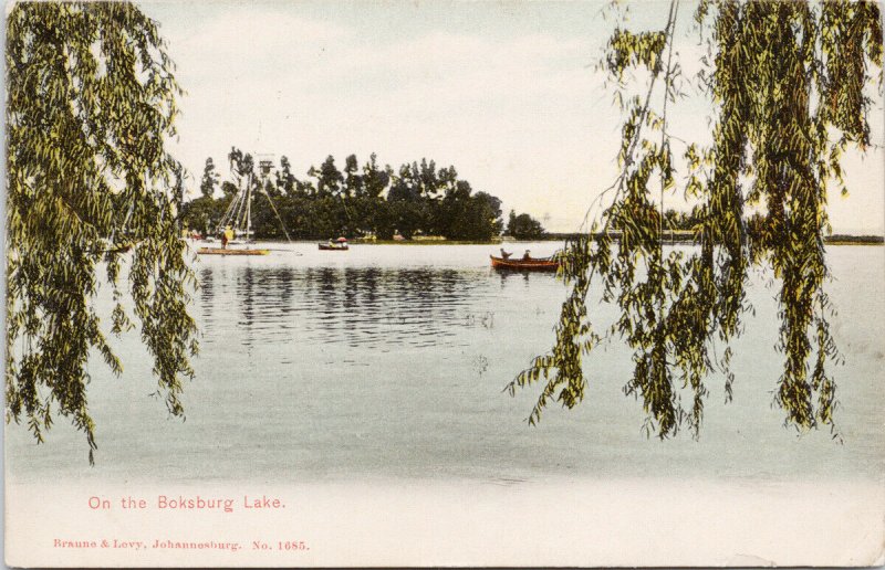 Boksburg Lake South Africa w/ Transvaal Stamp Postcard E81