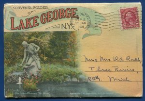 Lake George New York Village Kattskill Bay Fish Point Postcard Folder 