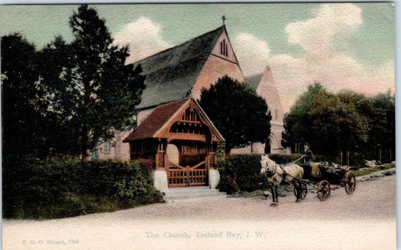 TOTLAND BAY, ISLE of WIGHT,  United Kingdom    THE  CHURCH    c1910s   Postcard