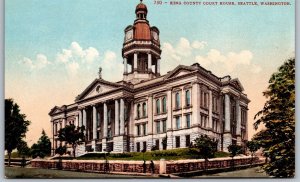Vtg Seattle Washington WA King County Court House 1910s View Old Postcard